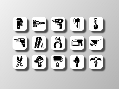 Working Tools 02 (Glyph) adobe clip art design doodle flat design flaticon glyph icon icon bundle icon set iconfinder iconography shutterstock simple tool tools ui ux vector work