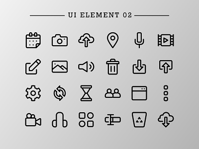 UI Element 02 (Outline) app clip art color design doodle icon icon bundle icon set iconfinder iconography outline outlines simple ui uiux user experence user interface ux vector web