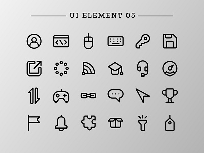 UI Element 05 (Outline) app design doodle graphic icon icon bundle icon designer icon set iconfinder iconography outline outlines ui ui designer uiux uiuxdesign user experience user interface vector web