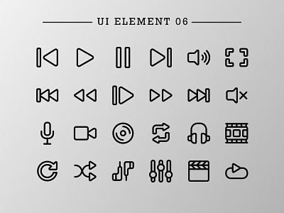 UI Element 06 (Media Player) app button design doodle icon icon bundle icon set iconfinder iconography media media player multimedia outline ui ui design uiux user experience userinterface ux vector