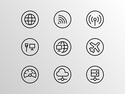 Network & Internet UI (Outline Badges) app badge bundle button commuication design doodle icon icon set iconfinder iconography internet network outline outline icon pack pictogram technology ui vector