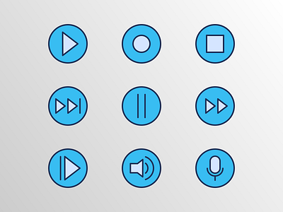 Media Player Badge (Filled Outline) app audio badge creative design doodle filled filled icons icon icon bundle icon set iconfinder icons pack media media player multimedia music outline ui vector