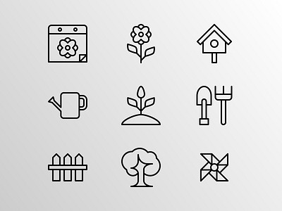 Spring and Gardening (Outline) app creative design doodle garden gardening icon icon bundle icon pack icon set iconfinder iconography outline pictogram season spring supply ui uiux vector