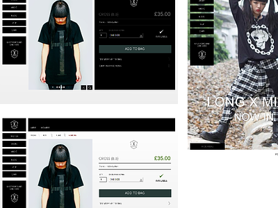 Homepage and checkout page screens ecommerce fashion iteration lean mid res process ui ux