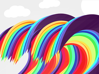 Rainbow Wave Vector Illustration