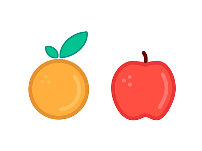 Apple & orange illustration