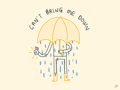 Can't Bring Me Down a ok alright brolly confident doodle fine good vibes illustration insurance ok positive procreate protection rain safety shelter umbrella