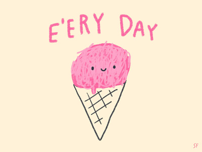 E'ery Day cone constantly daily delight doodle everyday frozen treat habit ice cream illustration often procreate regular routine smile sweet
