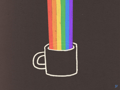 Rainbow Mug brew caffeine cappuccino coffee coffee cup colorful decaf doodle drink espresso illustration java mug prism rainbow spectrum
