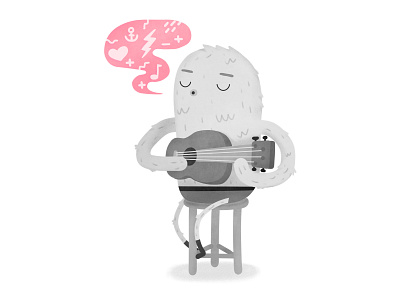 Singing character illustration monster vector