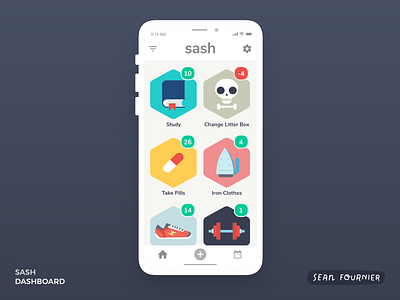 Sash Dashboard badges dashboard gamify icons recurring task app todo