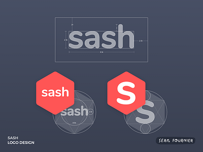 Sash Logo badges branding golden grid logo workmark