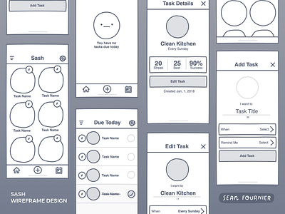 Sash Wireframes freehand process user experience wireframes