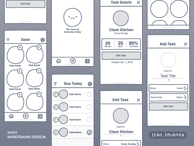 Sash Wireframes