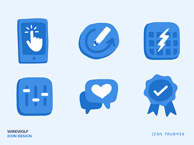 Icons for Wirewolf flat icons illustration messy