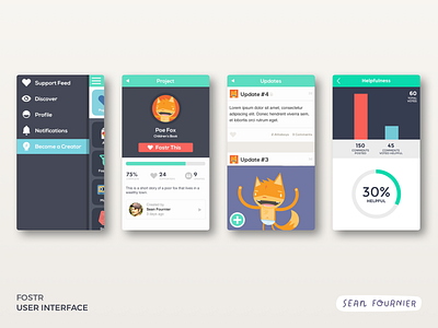 Fostr UI Screens app app design creativity passion project side project ui