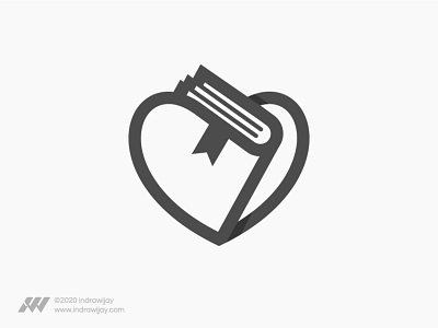 Love Book Logo book branding heart icon logo love mark