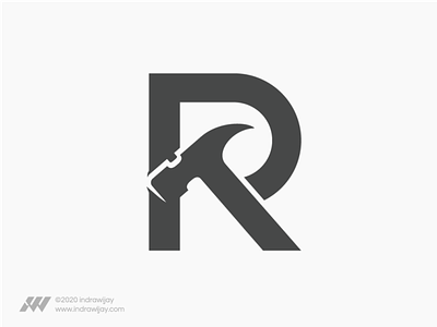 Letter R + Hummer brand brand and identity branding construction craftsma design handyman hummer icon logo logos mark r logo simple symbol tools workman