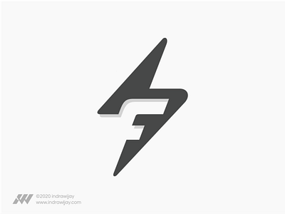 Letter F + flash logo bolt brand branding electric electricity f f logo fast flash icon identity letter f light lightning logo mark power symbol thunder thunderbolt