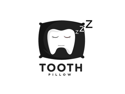 Tooth Pillow branding dentist dentistry design logo pillow simple tooth