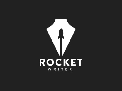 Rocket Writer author brand brand and identity branding design logo pen rocket simple writer