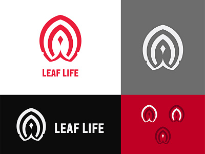 Leaf Life! illustration leaf logo logo design logo inspiration pink red sakura