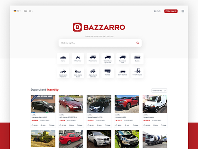 Bazzarro – Buy & sell vehicles - Web Design