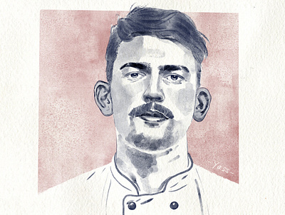 Will the French Chef chef design illustration illustration art illustrations photoshop portrait portraits watercolor watercolour