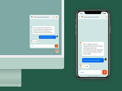 Get a Wi-fi Connection from Ashley Chatbot branding chatbot conversation ui ui design ux design voice assistant