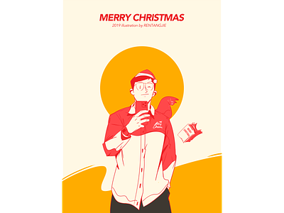Merry Christmas 2019 design illustration logo 插图 设计