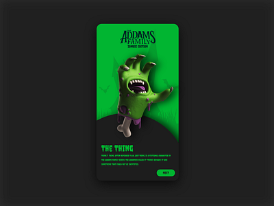 The Addams Family X Zombie Edition Concept design halloween mobile app ui