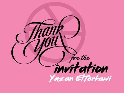 Thank You yazan for Inviting me to Dribbble . hello dribbble callygraphy design dribbble invitation dribbble invite giveaway hello dribbble