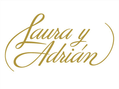 Laura y adrian lettering script type wedding