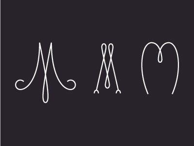 some M's for a new logo branding lettering type
