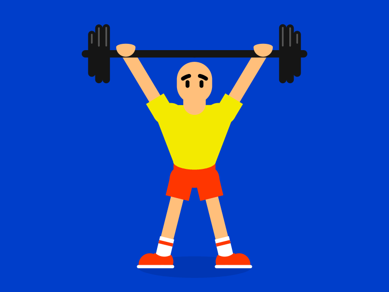 Let's squat together after affects animation bodybuilder character clear design crossfit guy looped man logo motion simple sport squat weightlifter