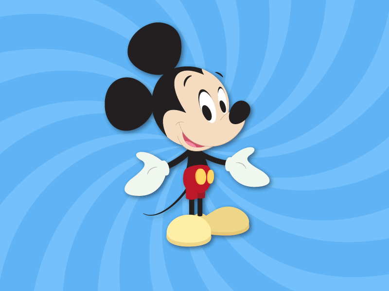 Mickey Mouse after effects animation 2d character design childrens illustration disney art disney world mickey mouse pop art sparkles superhero superstar vector