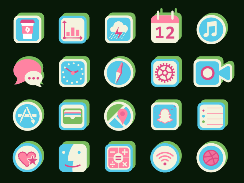 Icons alive after affects alive animated animation 2d application apps appstore cartoon dock gif icons iphone iphonex looped moving set design ui usability userinterface ux