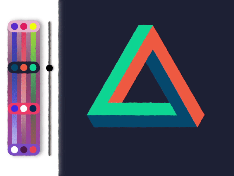 Triangle Possible 2danimation color palette colours engine expressions geometry impossible triangle infiniteloop javascript mograph morphing motion beast penrose penrose triangle shape animation slider design sliders triangle