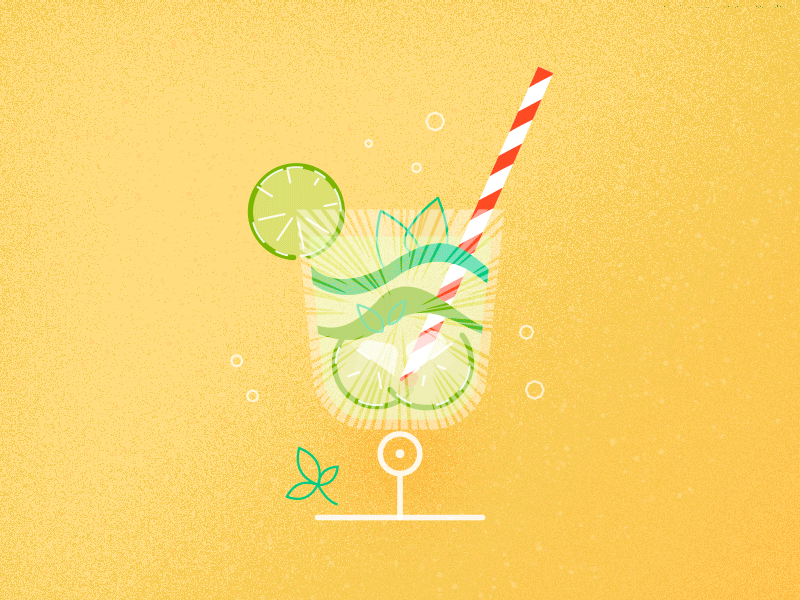Summer Vibes after affects bar coctail drink fresh gif holiday limes lounge menu miami mograph mojito motion design relax sunny textured vacation waves yummy