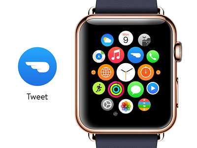 Tweet icon for Apple Watch apple watch ios tweet twitter ui watch wing