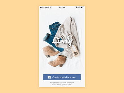 Lively app fashion ios iphone login outfit sketch ui