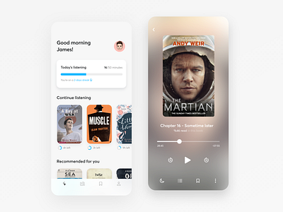 Audiobook app design app app design audio book audio player audiobook audiobooks dailyui design mobile ui player ui ux