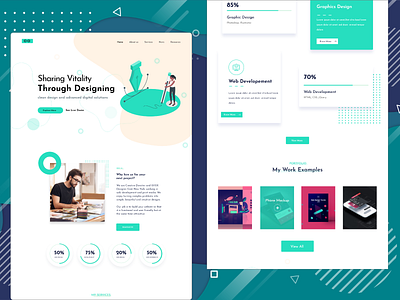 Agency Landing Website Design adobexd flatui illustration minimalart modernui uidesign webdesign webdesigning