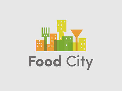 Food City abstract branding city colorful creative design flat food icon logo logodesign minimalist restaurant typography