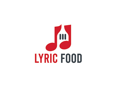 LYRIC FOOD clean creative flat food icon logo logodesign minimalist music