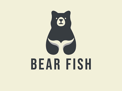 BEAR FISH bear logo branding fish logo logo logodesign