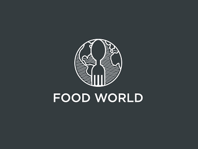 Food World branding clean creative design food graphic design illustration logo logodesign minimalist vector world
