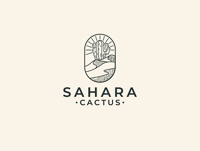 Sahara branding cactus clean creative design graphic design illustration logo logo design logodesign minimalist sahara vector