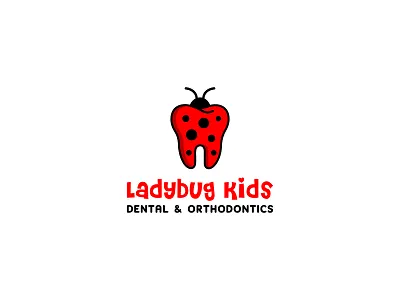 LADYBUG KIDS abstract art branding clean creative dental design flat graphic design icon illustration ladybug logo logodesign minimal minimalist simple symbol ui vector