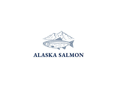 Alaska-Salmon alaska branding clean creative design fish graphic design illustration logo logodesign minimalist salmon vector